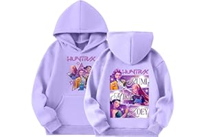 Générique Sweat à Capuche Fille Garçon𝑲-𝒑-𝒐-𝒑 𝑫-𝑫𝒆𝒎𝒐𝒏 𝑯-𝑯𝒖𝒏𝒕𝒆𝒓𝒔 Imprimé Huntrix Huntr/X Sweats Enfants Imprimé Manches Longues Décontracté Hoodie Vêtements Mode pour