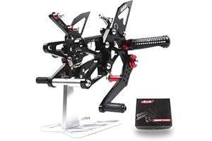 Arashi (Versión 2.0) Ajustables Reposapiés Estriberas Retrasadas para DAYTONA 675 / R 2013-2018 Accesorios motocicletas Clavijas de pie Pedales 675R Negro 2014 2015 2016 2017