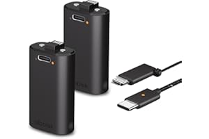 MEYRITECH 2 Pack - Xbox One Series X & S Play and Charge Kit Rechargeable Battery - Li-Ion Lithium Ion 1400mAh - Internal USB Type-C & Micro USB Charging