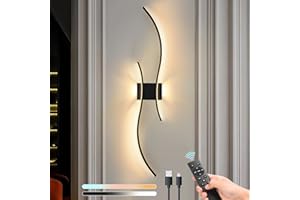 SERBASIC Large Battery Operated Wall Lights Living Room,100cm Rechargeable Wireless Wall Lights with Remote Control,Stepless Colors 3000K-6000K & Dimming,Morden Touch Wall Sconces for Room Decoration