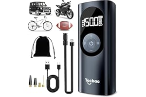 TCCBAC Elektrische Luftpumpe 6000mAh Tragbar Fahrradpumpe Elektrisch Akku 150PSI mit LED Licht Und Digital Manometer für Auto, Motorrad, Fahrrad, Bälle
