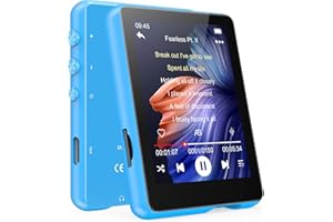 MECHEN Odtwarzacze MP3 Bluetooth 5.0 32GB 2,4" Przenośny odtwarzacz muzyczny do biegania, Hi Res Audio Video FM Radio Line-in Ebook nagrywania, obsługuje do 128GB TF-kaart (Niebieski)