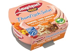 Saupiquet Rio Mare Thunfisch-Salat Dinkel & Gerste, MSC zertifiziert, Fix und fertig zubereitet, Ideal für unterwegs, 160g