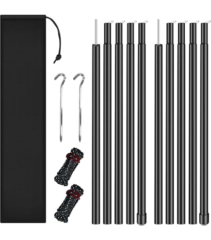 Izrielar Zeltstangen Teleskop Aluminium  Leichte Aufstellstangen Fr Tarp  & Zelt 4er Set