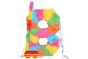Fax Potato Pinatas Number 8 Cardboard Pinata, Stick and Blindfold Set - W35cm x D7.5cm x H50cm - Multi