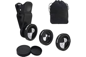 YACSEJAO 3 in 1 Handy-Kamera-Objektiv-Kit Tragbares Handy-Kamera-Objektiv Super-Weitwinkel-Objektiv Makro-Objektiv Fisheye-Objektiv-Clip für Smartphones und Tablet-PC
