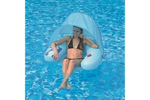 Jilong Water Sofa with Canopy - Poltrona Galleggiante Gonfiabile con Fondo a Rete e Parasole 103x96x38 cm