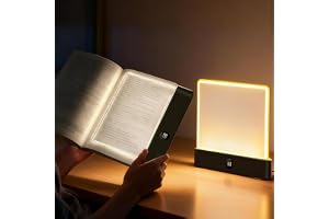 2026 Upgraded Book Light, Rechargeable Clear LED Flat Book Lights for Reading in Bed at Night with 3 Colors & Timer, Bookish Gifts for Book Lovers (Black, Large)