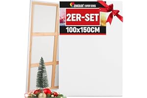 Zenacolor Leinwand Zum Bemalen 100x150 - Set aus 2 Canvas - Geeignet für alle Arten von Farben auf Leinwänden
