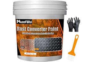 Souvik Convertidor de Óxido 1000 ml – 2 en 1 Imprimación y Pintura Antióxido Negro para Metal, Tratamiento contra la Corrosión, Eliminador de Óxido Duradero para Coches y Superficies Metálicas