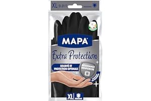 Mapa - Extra Protection - Gants de Ménage en Latex Résistance Renforcée - Solidité et Protection Optimale - Tous types de travaux, XL