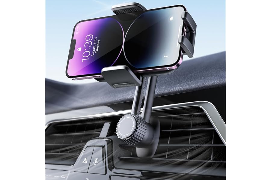 Soporte Móvil Coche Porta Telephone: [360°Rotación & Liberación de un Botón] Suporte Sujeta Teléfono Coche del Aire Vent