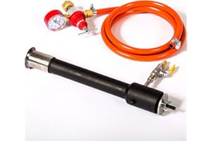 DEVIL-FORGE Bruciatore a gas modello DFC (180.000 BTU), valvola a sfera, strozzatore dell'aria, per Fornace, Fucina a Gas Propano, Fabbri, Raffinerie, Fabbricazione di Coltelli, Lavori di forgiatura