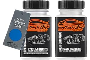 ‎TRISTARCOLOR TRISTARcolor Autolack Lackstift Set für VW/Volkswagen LA5F Summer Blue Basislack Klarlack je 50ml
