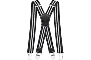 Pejoye Tirantes para Pantalones Hombre Trabajo 40mm Ancho Fuerte 4 Clips X Forma Elásticos y Ajustables Longitud Para Hombre y Mujer