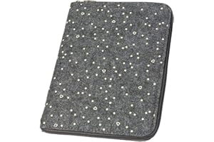 LUXDAG Mom's - Organizador de fieltro para cartilla de embarazo y cuaderno de instrucciones (en formato A5, 2 en 1) gris Talla:Herzen & Punkte