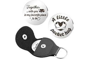 Prrivnix Gifts For Him Birthday Gifts For Her Double Sided Pocket Hug Token with Leather Keepsake Chirstmas Gifts For Dad Gifts For Men Valentines Gifts for Boyfriends