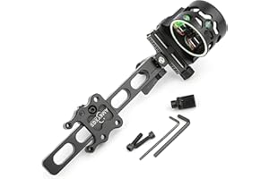 ‎AMEYXGS AMEYXGS Bogenschießen 5 pin Bogen Sights Compound Bogen Visier 0,019" Fiber Optics Bogenvisier aus Aluminiumlegierung für die Jagd mit der Rechten und Linken Hand