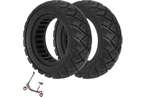 VOLOHAS 9 x 3.0-5.5 Solid Tyres for Kukirin G2 Pro, Zero 10X, Dualtron Eagle Pro Electric Scooter Replacement Tyres Solid Rubber Tyres Non-Slip Off-Road Solid Tyres Puncture Proof (Black 2 PCS)