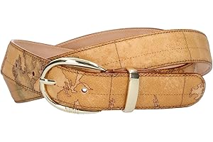 Cintura Donna cm 3 | cm 115 | Alviero Martini 1^ Classe Geo | Fibbia oro (Beige)