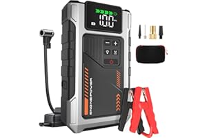 ‎EIGOTRAV Eigotrav Starthilfe Powerbank mit 150 PSI Luftkompressor, 6000A Auto Starthilfe (Bis zu 7.5L Benzin, 6L Diesel), 12V Jump Starter mit LCD Display, LED Taschenlampe