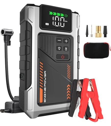 Avviatore Batteria Auto Portatile 6500A Con Compressore Aria 160PSI - Power Bank 26800mAh Per Emergenze Stradali, Luci LED E Display LCD