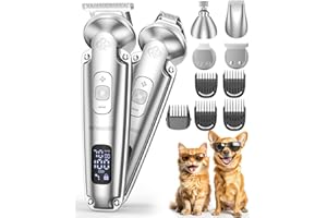 oneisall 4 en 1 Profi Maquina Cortar pelo perros y Gatos, IPX7 Impermeable cortapelos perros Pelo Largo, 2025 Nueva Versión Silenciosa de Cortapelo para Perros con Motor Potente de 7000 RPM