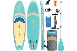 GYMMALL SUP Gonfiabile, Tavola SUP Gonfiabile per Adulti e Ragazzi di Tutti i Livelli, Design Ampio e Antiscivolo della Tavola, con Accessori Premium e Borsa Storage Inclusi