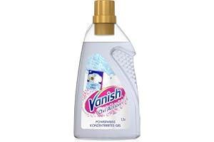 ‎VANISH Vanish Oxi Action Powerweiss Gel – 1 x 1,5 l - Fleckenentferner und Wäsche-Booster Gel ohne Chlor – Für weiße Wäsche