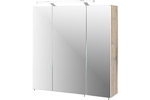 ‎SCHILDMEYER Schildmeyer Spiegelschrank 133075 Trient, 70.0 x 16.0 x 75.0 cm, wildeiche Dekor