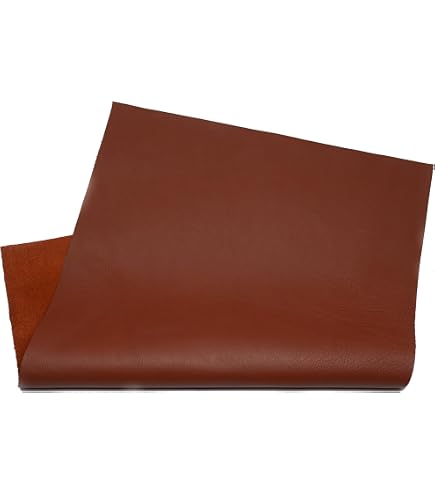 Cuir De Vachette Brut Pour Artisanat - Pièce Rectangulaire 30,5 X 61 Cm, épaisseur 1,8-2,0 Mm, Couleur Brun Rouge - 9