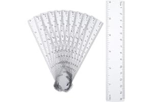 upain 15cm Multipack Rulers, 10 Pack 6 inch Transparent Ruler Clear Straight Ruler Plastic Ruler for School Kids Classroom Office Supplies
