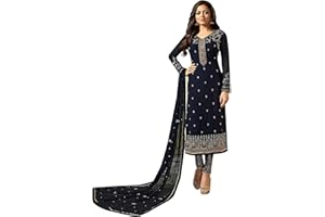 JIVRAJ FASHION Anarkali Designer Indisch Pakistanisch Outfit Palazzo Style Kameez Seide mit Stickerei Chiffon Dupatta Salwar Kameez