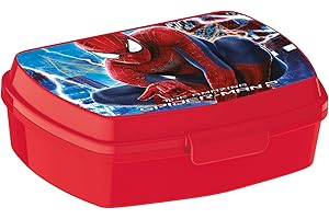ALMACENESADAN Sandwichera rectangular multicolor; producto de plástico reutilizable; libre de BPA; dimensiones interiores 16,5x11,5x5,5 cm (Spiderman)