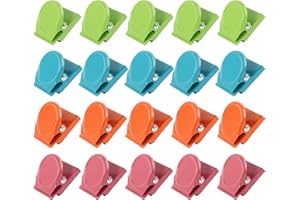 FENGQQKJ 20 pezzi Clip magnetica, clip magnetica in metallo multicolore, clip magnetica in metallo per clip magnetica per promemoria da parete per lavagna bianca