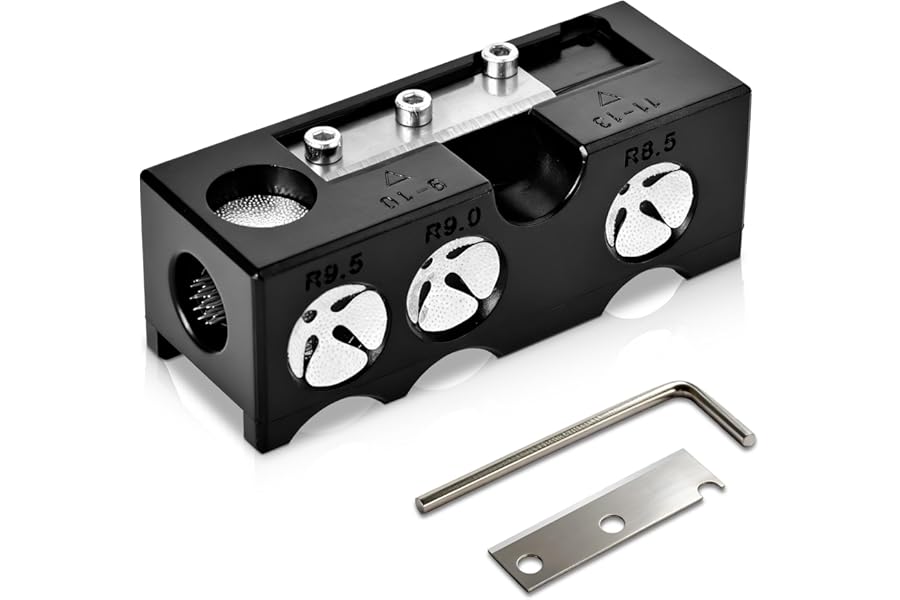 XIHXWL 11-in-1 Cue Tip Shaper and Pool Cue Repair Tool, Multifunctional Snooker Cue Tip Maintenance Kit with U-Shape Grinder, Needle, and Scuffer for Billiard Cue Tips Shaping and Polishing