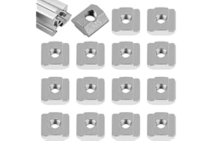 COZEVDNT 15 Stück T Nutensteine M5, M5 Nutsteine Set T-Nut Kohlenstoffstahl T Nutenstein Set, für Aluminiumprofil-Extrusionsschlitz 20-Serie