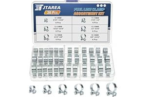 JTAREA 36Stück 8-18MM Mini Schlauchschellen Sortiment Set 6Größen Verstellbar Kraftstoffeinspritzung Gelenkbolzenschelle Benzinrohrschellen für Kraftstoffleitungs Auspuffrohr Benzinrohr