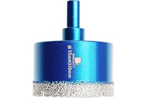 Dry Diamond Core Drill Bit Set,BRSCHNITT 55mm Diamond Hole Saw Core Drill Bit with Triangle Shank for Porcelain Tile Ceramic Stone Granite Marble