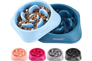 MateeyLife 2 pièces Gamelle Anti Glouton pour Chien - Bol Puzzle Gamelle Anti Glouton Chien Moyen Antidérapant Interactif pour Ralentir l'Alimentation(Bleu Clair & Bleu Foncé 20 cm)