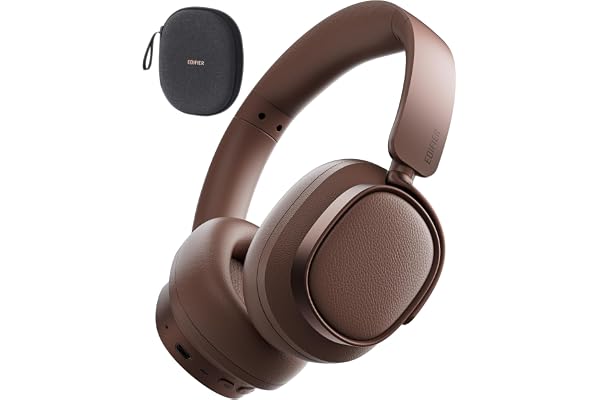 Edifier ES850NB Casque Supra-auriculaire sans Fil à réduction de Bruit, Hi-Res Audio, LDAC, 92H d'autonomie, Bluetooth 5.4&Multipoint, AI Call Noise Reduction, Touch Control, Foldable Design - Marron