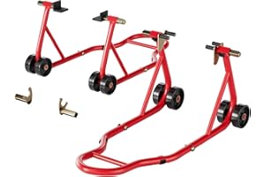 SPECSTAR Cavalletti per Moto Portata 400 KG Sollevatore Anteriore Posteriore con Forcellone Regolabile a U+L Cavalletti da Paddock Robusti