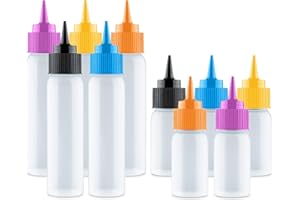 FREE HAND Bottiglie Da Decorazione,10 Bottiglie Applicatori Easy Squeeze,2 X 5 ciascuna (1 e 2 Once),Accessiorio per Decorare Biscotti, Formine per biscotti, Accessori per Biscotti e Glassa Reale a Sorpresa