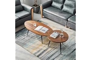 Rukulin Nesting Side Table, Set of 2 Coffee Table, Living Room Sofa End Table, Bedside Table for Home and Office