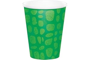 Creative Converting PC350516 Alligator Birthday Party Paper Cups, Green, 9 Ounces
