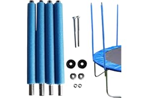 Virtcooy Steel Poles With Screws Enclosure Straight Tube,Foam Trampoline Poles Anti-Collision | Trampoline Replacement Enclosure Poles,Trampoline Net Poles, Trampoline Replacement Parts