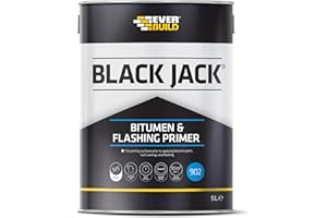 Everbuild Black Jack 902 Bitumen and Flashing Primer – Fast-Drying – Black – 5 Litre