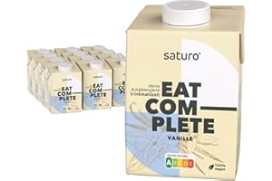 ‎SATURO Saturo Trinkmahlzeit Vanille | Astronautennahrung Mit Protein & 500kcal | Vegane Trinknahrung Mit Wertvollen Nährstoffen | 12 x 500 ml