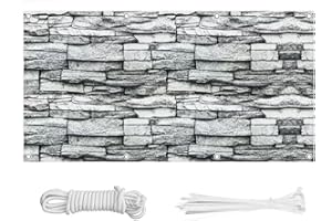 HERILIOS Balcony Privacy Screen, Balcony Cover 220 g/m² Indoor Balcony Cladding UV Protection (210 Sizes and 21 Colours), No Drilling with Eyelets, Cable Ties and Cord for Balcony Railing, Patio,