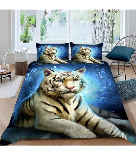 BEFASYY Bettbezug-Set, Weißer Tiger, Bettwäsche-S Produktbild-Vorschau 12